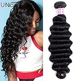 UNice Hair Brazilian Loose Deep Wave Hair 1 Bundle， Unprocessed Human Virgin Hair Weave Extensions Natural Color (16 inch)