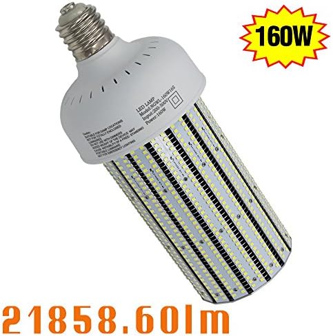 480V LED Corn Bulb 160W Cob Light 23000LM E39 Mogul Base 6000K Daylight 500Watt Equivalent CFL HID HPS Metal Halide Replacement for Warehouse Garage Workshop Bay Lighting AC277-480V