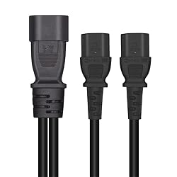 Toptekits C14 to 2X C13,C14 Splitter,(1ft/30cm) C14