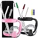 2 Pack 30oz Tumbler Handles Accessories, DanziX Mug Handle or Cup Holder Replacement+2 Tumbler Lids + 4 Stainless Steel Straws + 4 Silicone Tip Covers +2 Brushes, Totally 14 pcs- Black, Pink