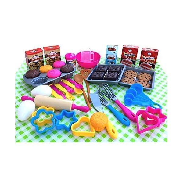 TikTakToo 50 TLG riesiges Backset Kuchen Küchenhelfer für Spielküche Lebensmittel UVM