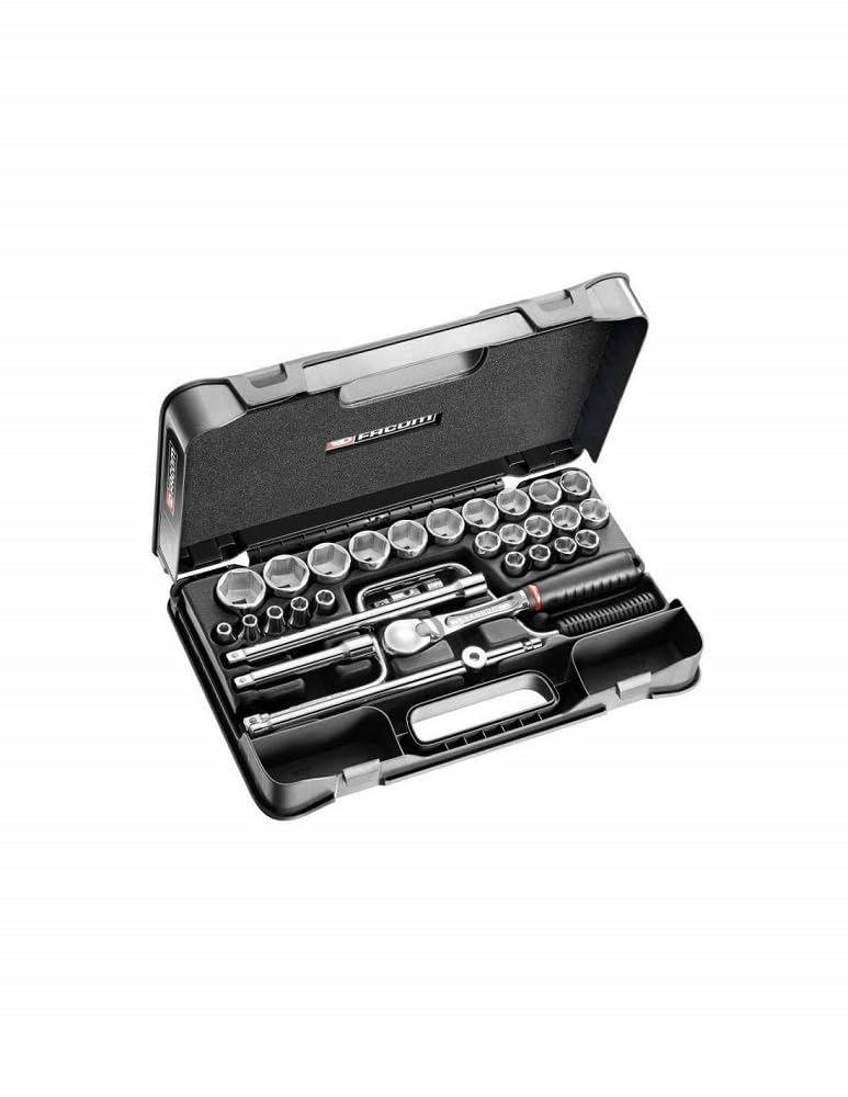 FACOM SL.161-5P6 Series SL.161 1/2" Metric 6-Point Socket Set, 30-Piece