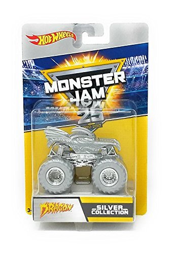 Hot Wheels Monster Jam 25th Anniversary Dragon Die-Cast Vehicle, Silver