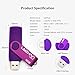 OTG Micro USB Flash Drive 16GB OTG Flash Drive 2 in 1 USB Pen Drive Memory Stick U Disk for Smart Phone, Tablet, PCs (Purple)