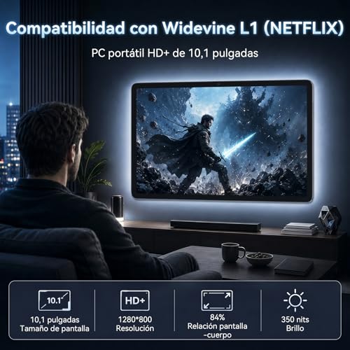 TABWEE Android 16 Tablet con Teclado - 24 GB RAM+ 256 GB ROM(2 TB TF), Octa-Core, Gemini AI, Widevine L1, Tablet 10 Pulgadas, 5000mAh, 8MP+5MP, Face ID, GPS (Garantía de 4 años)