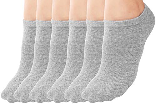 Landiterra Women's Hidden Comfort Athletic No Show Running Socks Pack of 6 Color Grey