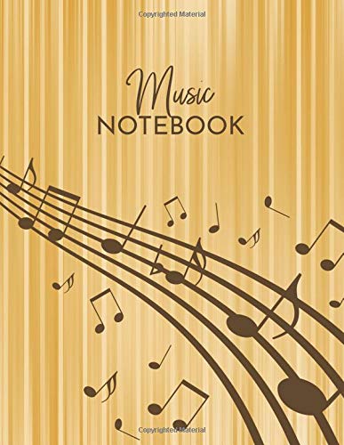 Music Notebook: Wide Staff Paper Music Journal, Manuscript Blank Sheet, Song Writing & Lyric Collection Organizer, Writing Pad Book with Staff Lines