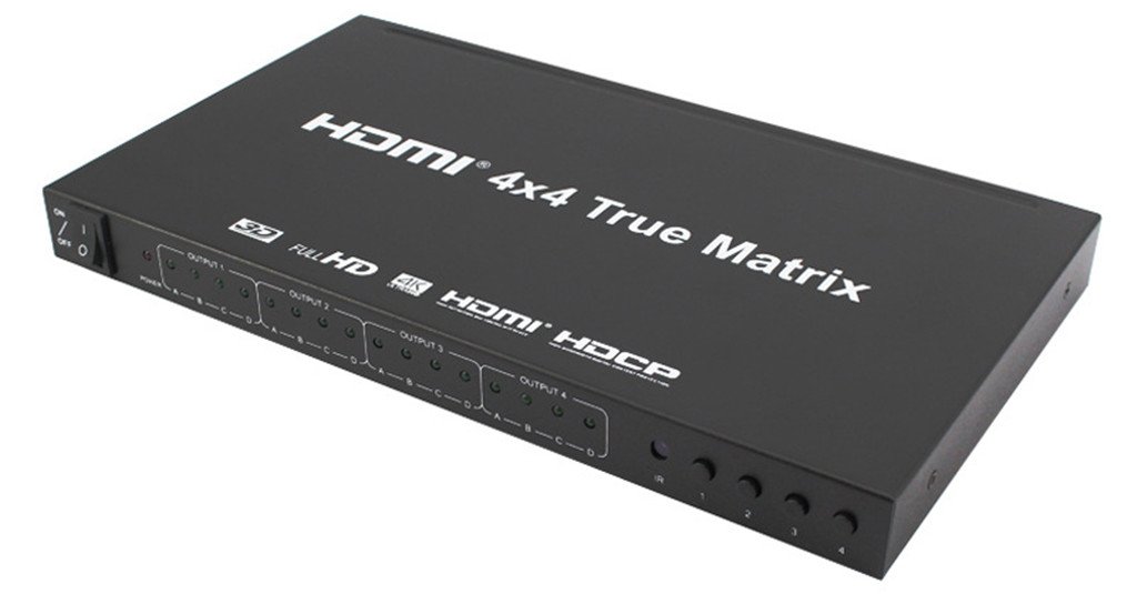HDMI Matrix Switcher 4X4 4Kx2K 4 Input 4 Output Splitter Matrix 4x4 Support IR Control 4K HDMI 1.4v Matrix Switcher Box Full HD 1080P 3D