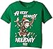Curious George Boys' Toddler Christmas Lights Holiday Shirt, Lime, 3T