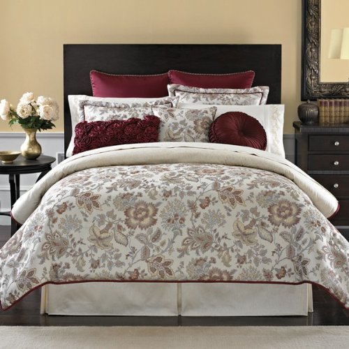 Croscill Home Romance Burgundy Cream King Comforter Set