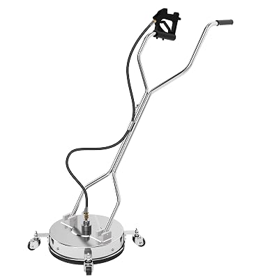 16.5" Pressure Washer Surface Cleaner with 304 Industrial-grade Stainless Steel Housing, Dual Handle, Driveway Pressure Washer Attachment, 2 Replacement Nozzles, for Concrete, Sidewalk, Deck, 4500 PSI