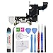 OmniRepairs Charging USB Dock Port Flex Cable Replacement with Microphone, Headphone Audio Jack Compatible for iPhone 6s Model (A1633, A1688, A1691, A1700) with Repair Toolkit (White)