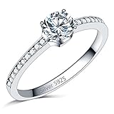 iSilver 925 Sterling Silver Solitaire Ring Engagement Wedding Propose (6)