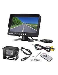 Sistema de cámara de respaldo para vehículos de servicio pesado para autobuses, camiones, furgonetas, remolques de viaje, vehículos recreativos, camionetas y autocaravanas, cámara de visión trasera HD de gran angular con visión nocturna a prueba de agua c