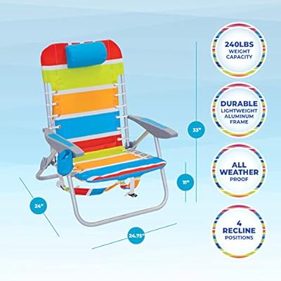 Rio Brands Beach Lace-Up Suspension Folding Beach Chair with Removable Storage Pack 51rY66G7nQL