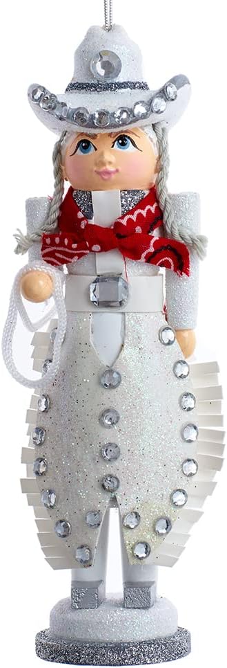 Nutcrackers - Kurt Adler 6-Inch Hollywood Rhinestone Cowgirl Nutcracker Ornament