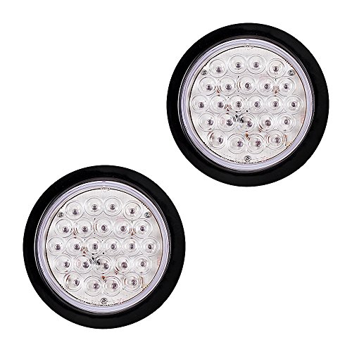 20PCS 4" Round RED 24-LED CLEAR Lens Tail Lights Stop Brake Running Park Lamps Grommet & Plug for Truck Trailer RV ATV UTV Boat - Thumbnail 7