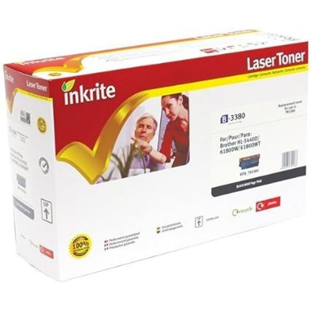 Inkrite Remanufactured Toner Cartridge Replacement for Brother TN3380 Black