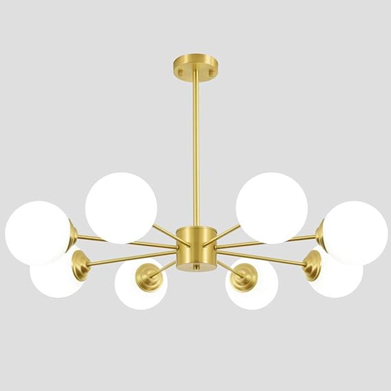 N / A Licht 12 Leuchten Messing Molecules Kronleuchter, E27 Mid Century