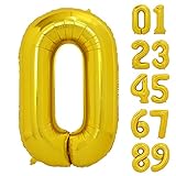 50 Inch Large Gold Number Balloons 0-9, Foil Mylar