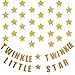 KUNGYO Gold Glittery Twinkle Twinkle Little Star Garland Baby Shower Birthday Party Decorations (3-Pack:1 “Twinkle Twinkle Little Star”+2Gold Star Garland) (Gold)