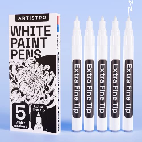 ARTISTRO White Paint Pen for Rock Painting, Stone, Ceramic, Glass, Wood