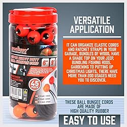 HORUSDY 45 Pack Ball Bungee Cords, Includes