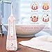 Cordless Water Flosser Teeth Cleaner, Vosaro Portable Oral Irrigator Dental Pink Water Flossers with 3 Jet Tips, for Braces & Travel, IPX7 Waterproof Wireless Water Flosser