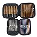Mixed Aluminum Handle Crochet Hooks Kit Bamboo Knitting Knit Needles Weave Yarn 2 Set 42 PCS with Case