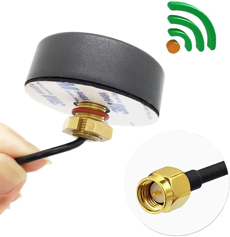 Fiotasy Ultra Low-Profile GSM 2G 3G 4G Lte Antenna SMA Male on 3m RG174 cable Omni-Directional Waterproof Outdoor Screw-Mount Antenna