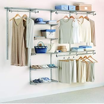 Rubbermaid Configurations Deluxe Custom Closet Organizer System Kit, 4-to-8-Foot, Titanium, FG3H8900TITNM (Renewed)