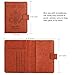 Vivefox RFID Leather Passport Holder Cover - Travel Passport Wallet Document Organizer Id Card Case (Brown- 1 (with Magnet Button))
