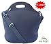 EXTRA LARGE Neoprene Lunch Bag – Best Lunch Tote With Heavy Duty Zipper and Shoulder Strap – Reusable Easy To Clean – Keeps Lunch Fresh – Eco-friendly Black Cooler Bag, By Joy Bright