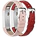 Tobfit Compatible with Fitbit Alta HR and Fitbit Alta Leather Bands Replacement Leather Watch Bands with Stainless Steel Buckle Compatible with Fitbit Alta HR and Alta (Blush Pink+Red)