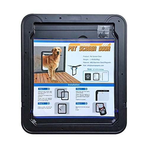 UHeng Magnetic Automatic Lock/Lockable Pet Screen Door Dog Gate Way Pet Door for Screens