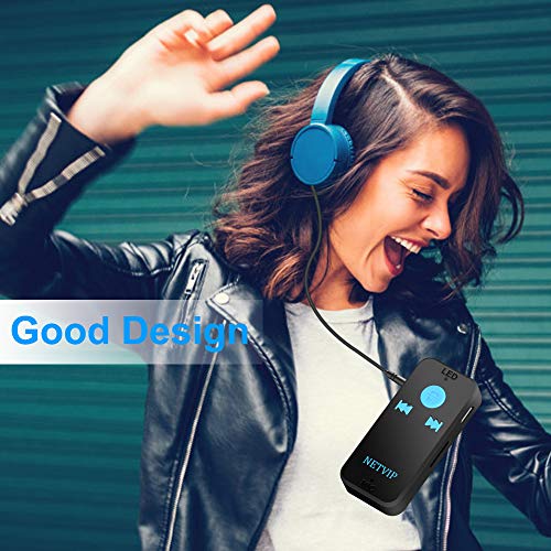 Bluetooth Receiver Wireless Car Audio Adapter, Hands-Free Audio Receiver & Mini 3.5mm Aux Audio Adapter Car Kits for Headphones/Speakers/Home Streaming Music Stereo Sound System TF/SD Card Supported