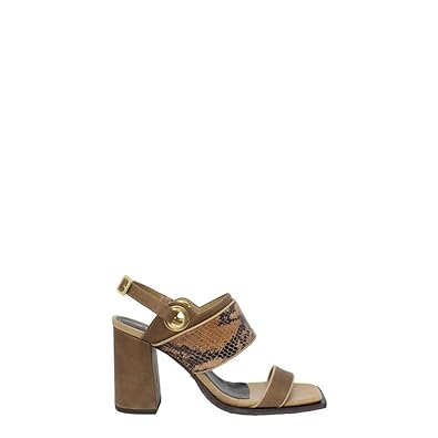 Sandália Caramelo Estampa Print Animal Salto Alto