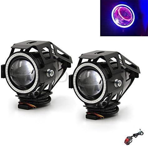 KINDAFLY 2PCS 12V Universal Motorcycle Headlight lLed 125w 3000lm U5 U7 U9 Cree Chip Led Driving Fog Spot Head Light Lamp