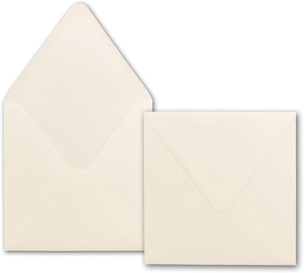 Paper24 Square Envelopes Cream 150 x 150 mm 120 g/m² Nassklebung Your Glüxx Agent Post in Envelopes Without Window Christmas Card Invitations - Image 4