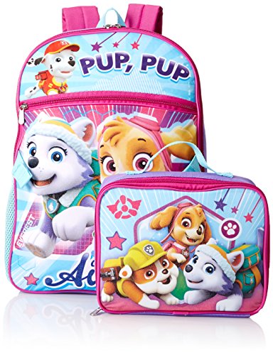 Nickelodeon Girls' Paw Patrol Backpack with Lunch Kit, Purple