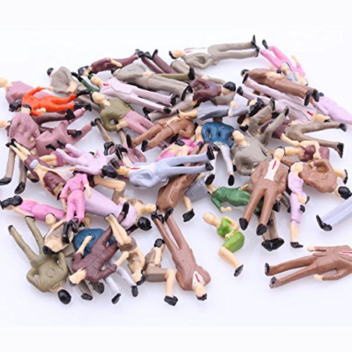 1:50 Scale O Gauge Colorful Painted Mixed Model People Figure Layout (Pack of 100)