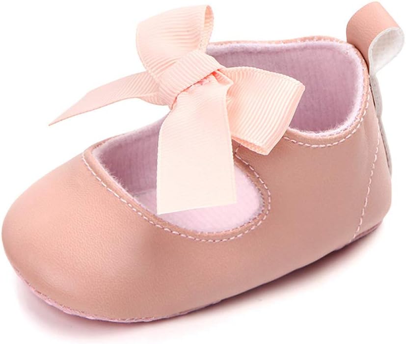 Enteer Baby Girls' Retro Leather Button Mary Jane Shoes