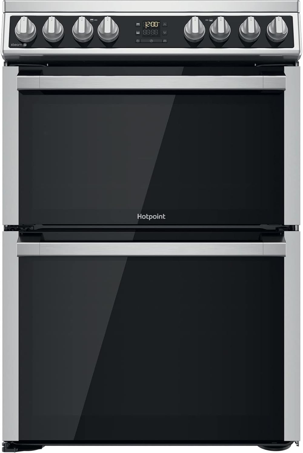Hotpoint 60cm Double Fan Oven Electric Cooker Stainless Steel
