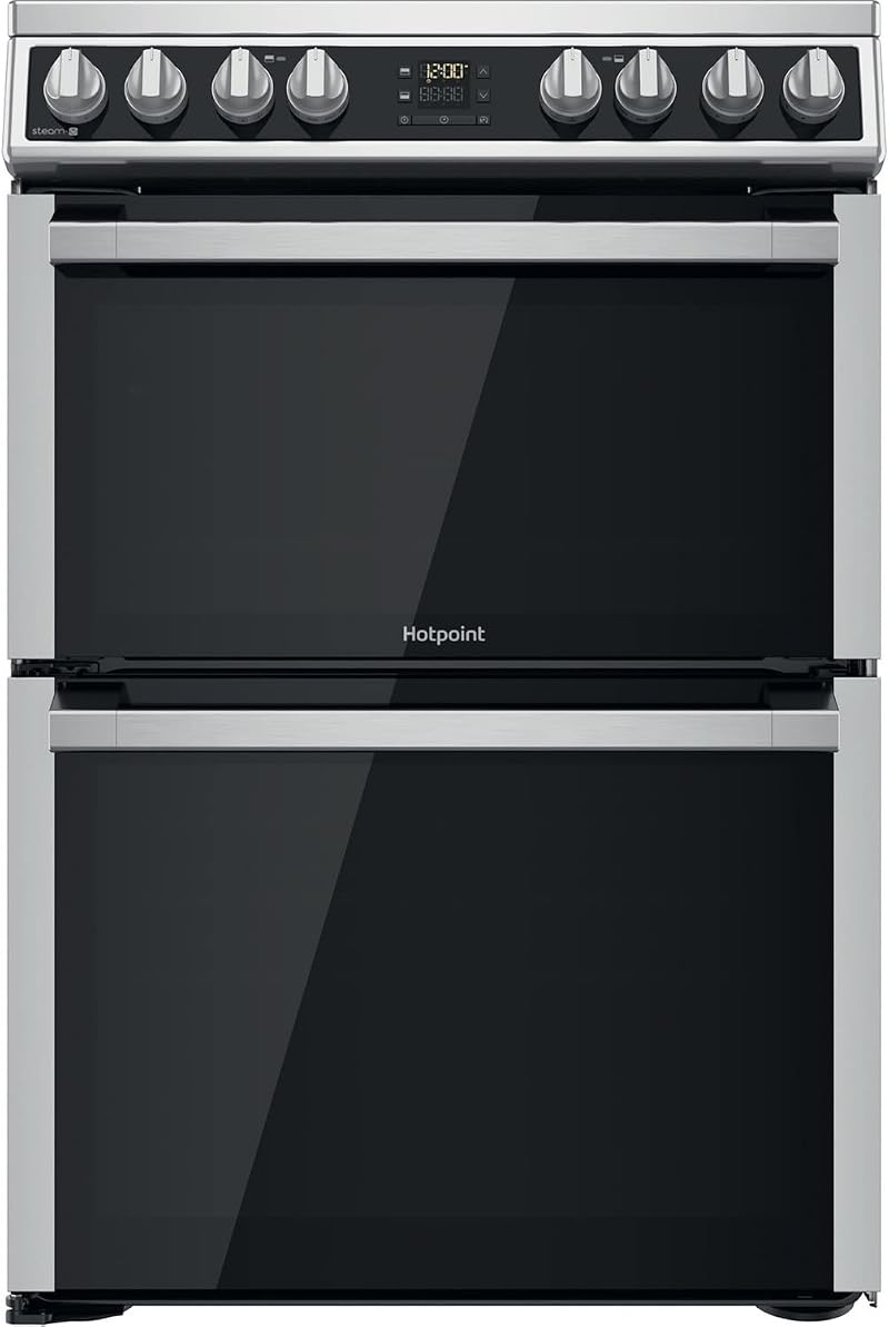 Hotpoint 60cm Double Fan Oven Electric Cooker Stainless Steel