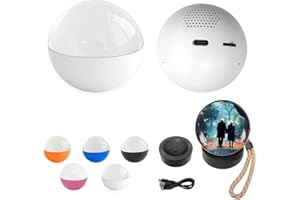 JNITYOPT 2.7inch crystal ball, video play electronic ball, round 3D ball playing videos and pictures round display for anniversary、birthday gifts, advertising display balls, electronic photo albums (White)