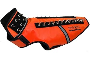 CoyoteVest SpikeVest Dog Harness Vest, Reflective Dog Accessories with Spikes to Shield Your Pet from Raptor and Animal Attacks- Proudly Made in America Fluorescent Orange