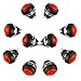 Larcele 10 Pieces 12mm Waterproof Push Button Momentary On Off Switch ANKG-01 (Red)