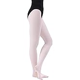 MATHACINO Women's Dance Tights Convertible Transition Ballet Tights 80D Semi Opaque Pantyhose