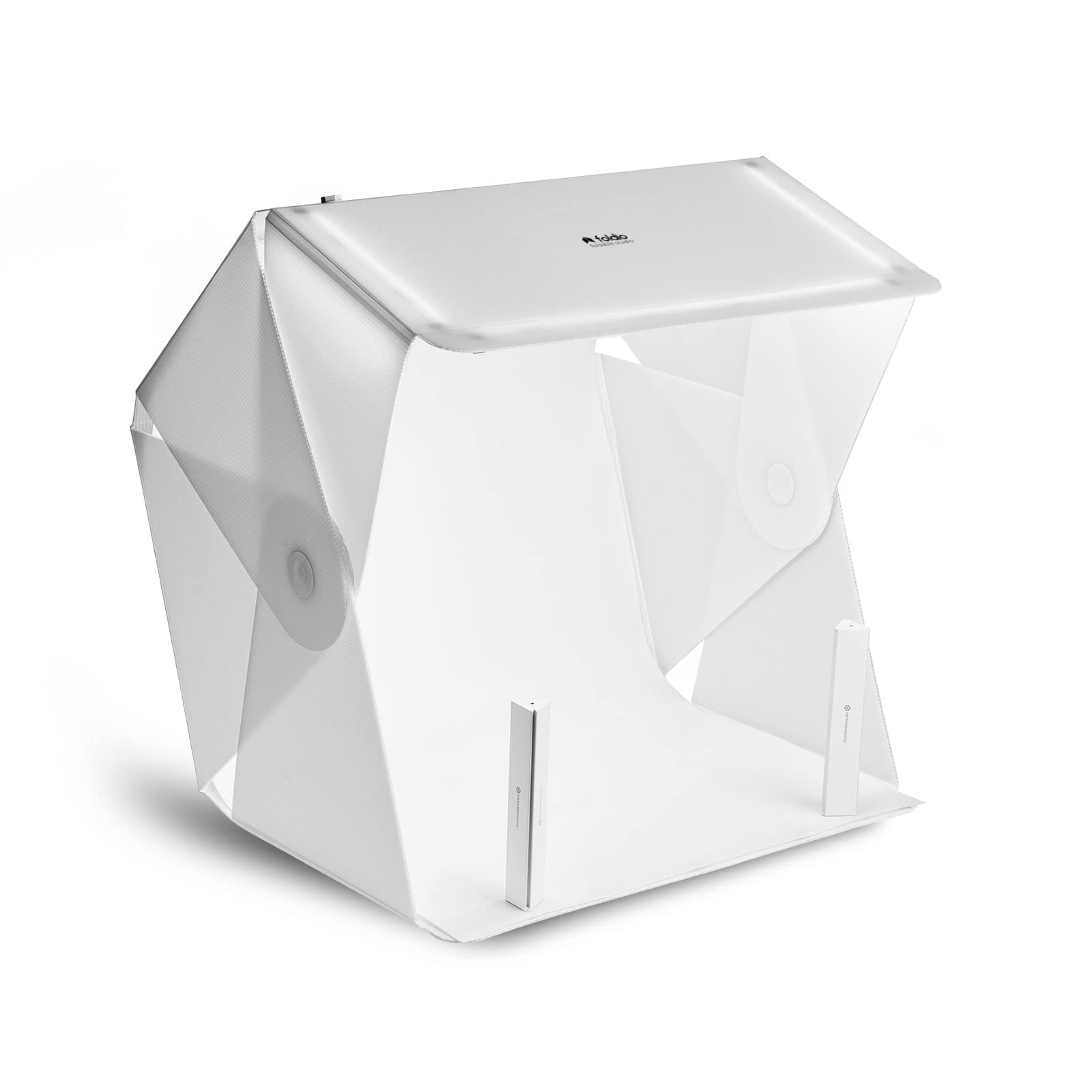 Foldio3 + Extra Lights (25inch Lightbox for Product Photography with Halo Bars / 25" x 25"/ Portable Studio, Dimmable LED Chips, CRI 97+, White & Black Background Sheets Included | ORANGEMONKIE)