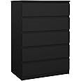 Tvilum 5 Drawer Chest, Black Matte